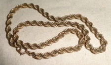 Thick Solid BB 1/20 12k GF Gold Filled Rope Twist Necklace Choker 15"