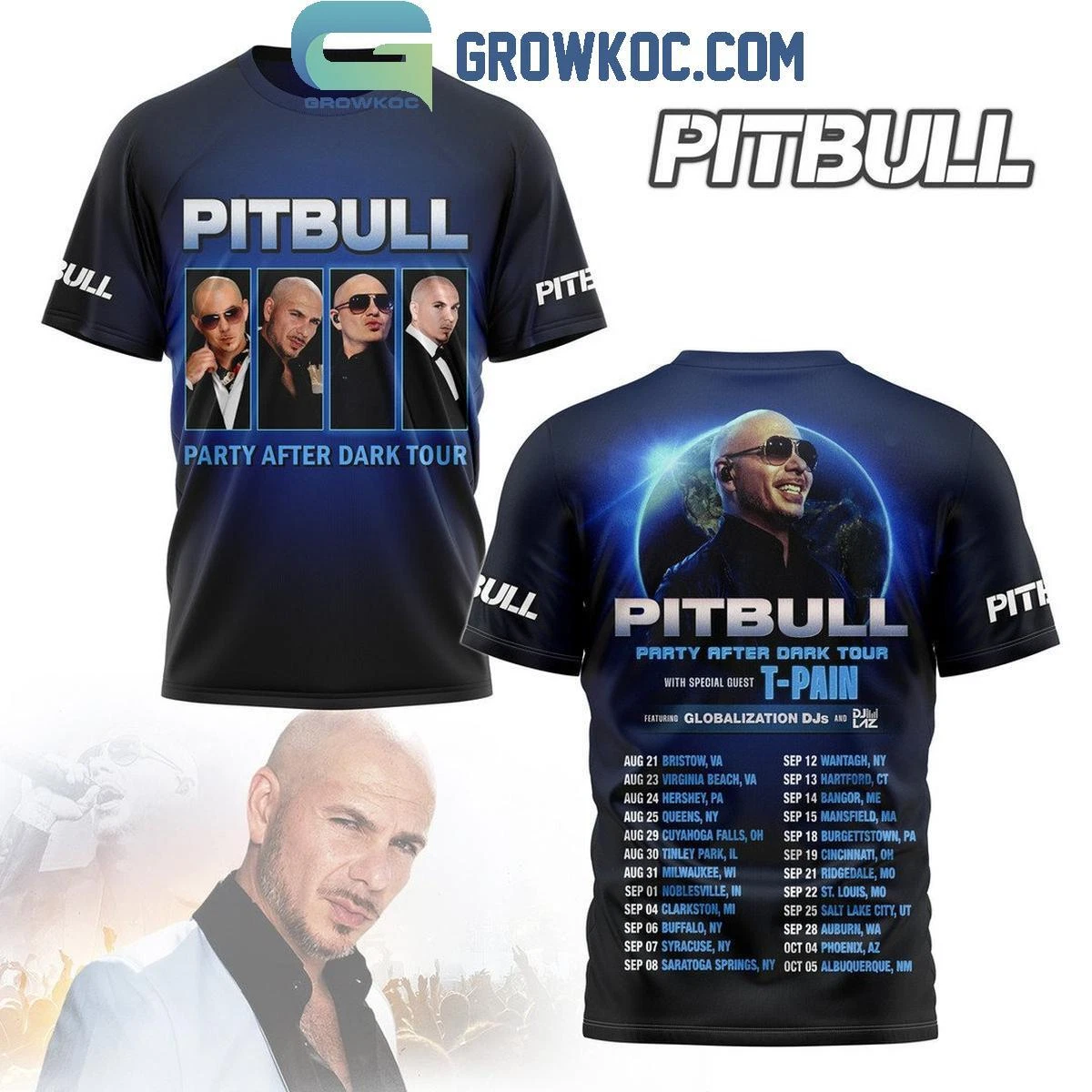 Pitbull Party After Dark Tour 2024 T-Shirt
