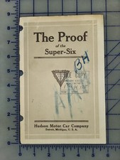 1916 Hudson Super Six Brochure Original