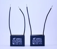 2 pack CBB61 AC 250V 20uF 2-wire Terminal Ceiling Fan Motor Run Capacitor 2 pack