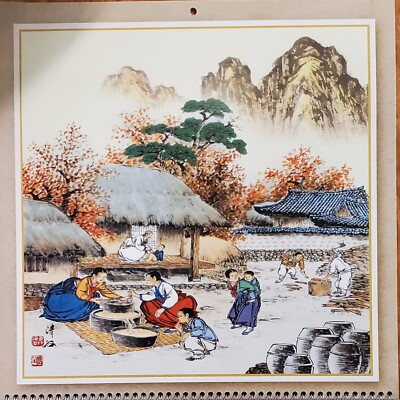 living Korean picture 2025 calendar big Oriental traditional life Asian wall