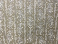 Perceval Paisley Regency Stripe Ochre Yellow Ivory Cotton Curtain Craft Fabric