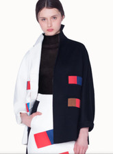 Akris Colorama Bi-color Cashmere Double Face Coat Sz 34 =us 2 (fits S-m) Rt$5.5k