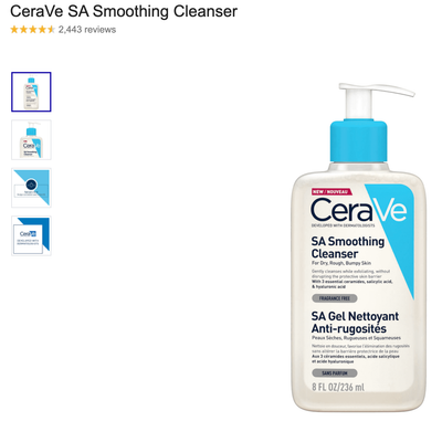 cerave sa smoothing cleanser pump