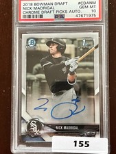 2018 1st Bowman Chrome Draft Nick Madrigal Rookie Auto RC PSA 10 GEM MINT #CDANM