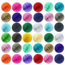 5-25x 20 Color 4 8 12 HoneyComb Tissue Paper Ball Lantern Pom Poms Wedding Decor