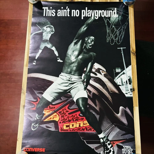 Larry Johnson Converse Tar Max Basketball This Aint No Playground Poster Vintage