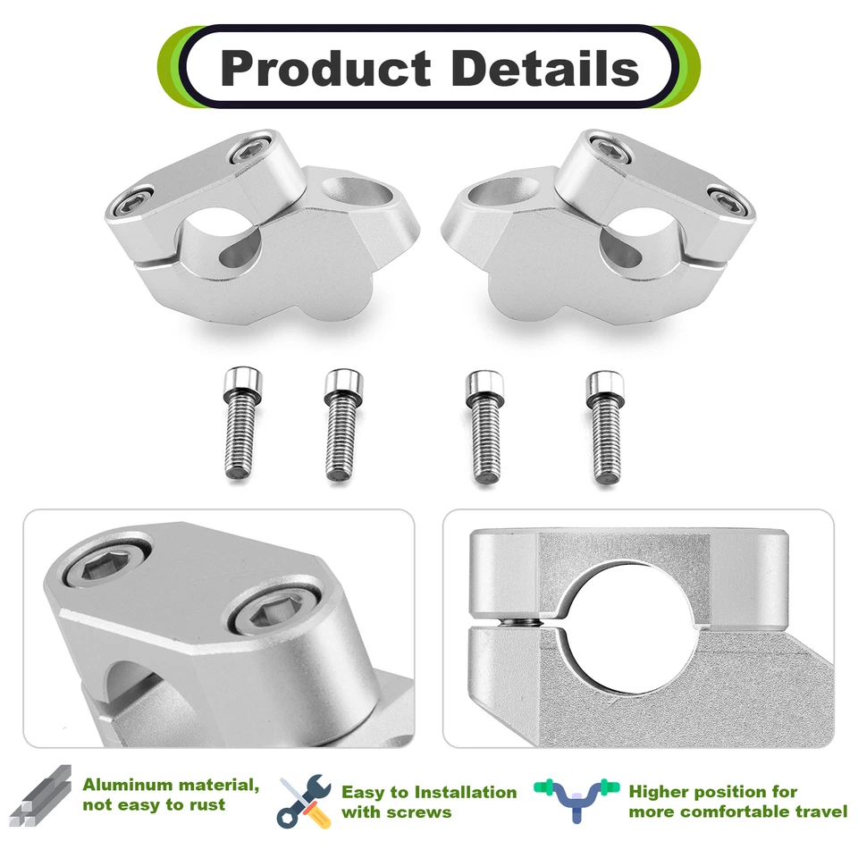 Kit de espaciadores de altura de 26" abrazadera elevadora de manillar de 7/8" para Honda XR200R 1981-2002 Foto 4 de 4