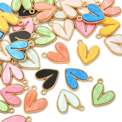 40x Acrylic Sweet Heart Charms for Jewelry Making DIY Bracelet Necklace Earrings