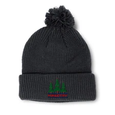 Pom Pom Beanies for Women Forestry Embroidery Winter Hats for Men Skull Cap