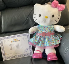 Build A Bear 19" Plush Hello Kitty Summer Time W/Dress Shoes & Certificate NWT