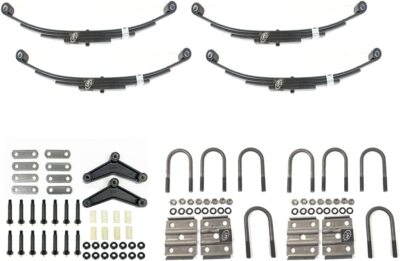 Greaseable 3500 lbs. Tandem Trailer Suspension Kit Leaf Springs, Shackle & UBolt