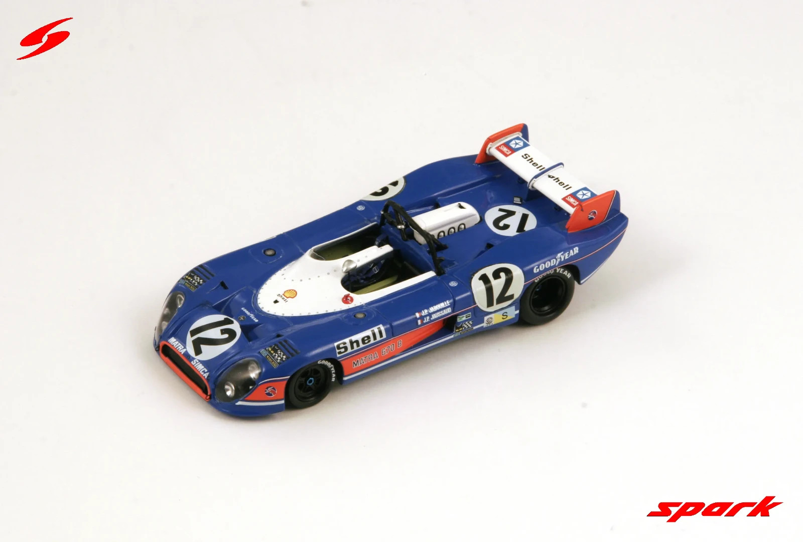 Matra Simca MS 670B n°12 Le Mans 1973 Spark S3550 voiture miniature de course 1/43