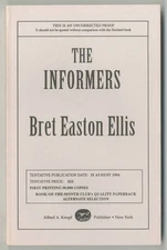 Bret Easton ELLIS / The Informers Uncorrected Proof 1st 1994