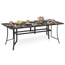 76  x 36  Rectangle Patio Dining Table w/Umbr...