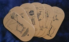 Vacu Vin Leather Double Coaster Set