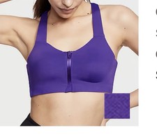 New Victoria's Secret Knockout Sports Bra Front Zip Close High Support 34DD NWT