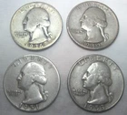 (4) S * 1936, 1943 1951, 1953 * Silver WASHINGTON QUARTERS As Seen USA FREE SHIP