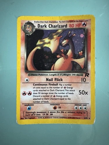 Pokémon Dark Charizard Rocket Holo Rare Card 4/82 PSA 7