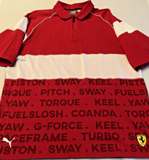 Puma SF90 Scuderia Ferrari 1/4 Zip Polo Shirt Mens Size Large Red F1 Racing Team