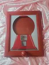 The Handy Candy Frame Bubblegum Gumball Dispenser Wall Hung Picture Red
