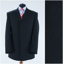 Mens Black Blazer 42R US Size STONES Hidden buttons Sport Coat Jacket