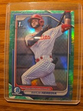 2024 Bowman Chrome 1st GREEN LUNAR REFRACTOR Raylin Heredia, item 2