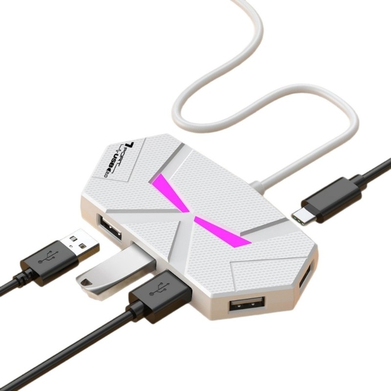 7-Port USB 2.0 Hub for Laptop PC Hard Drive Expansion Splitter