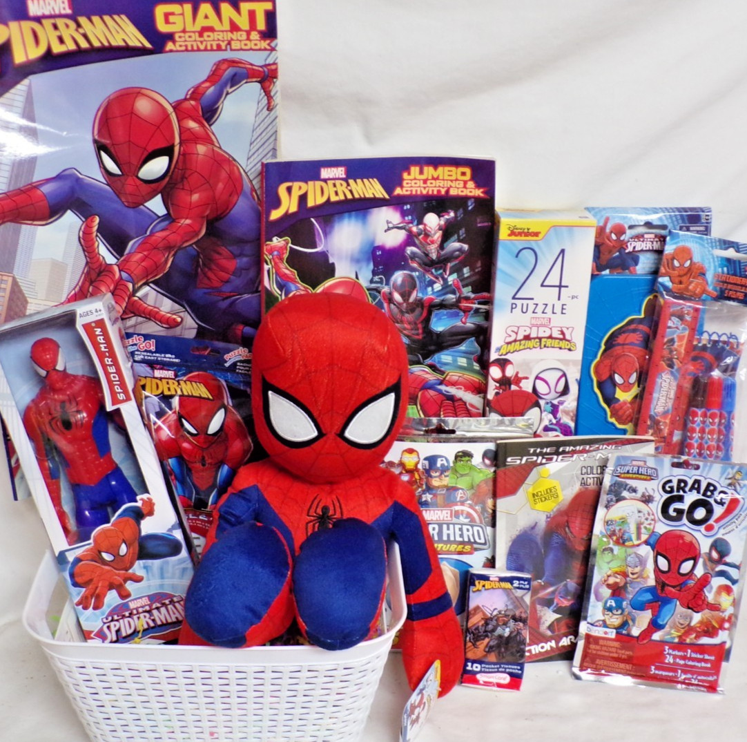 NEW SPIDER-MAN toy LOT gift basket ACTION FIGURE PLAY SET BI