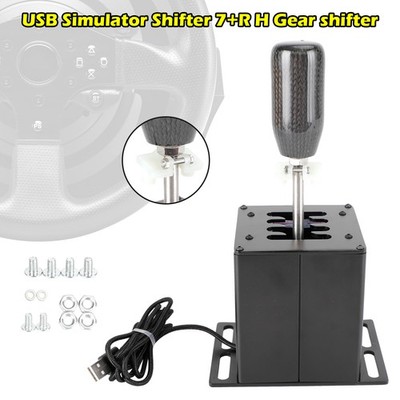 7+R USB Simulator H Gear shifter Fit Logitech G27 G25 Steering Wheel PC Black