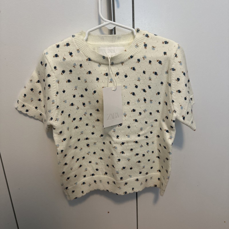 Zara Girls Floral Sweater Top Size 8-9