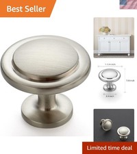 Versatile 5 Pack Brushed Nickel Cabinet Knobs - 1-1/4 Inch, Easy to Install
