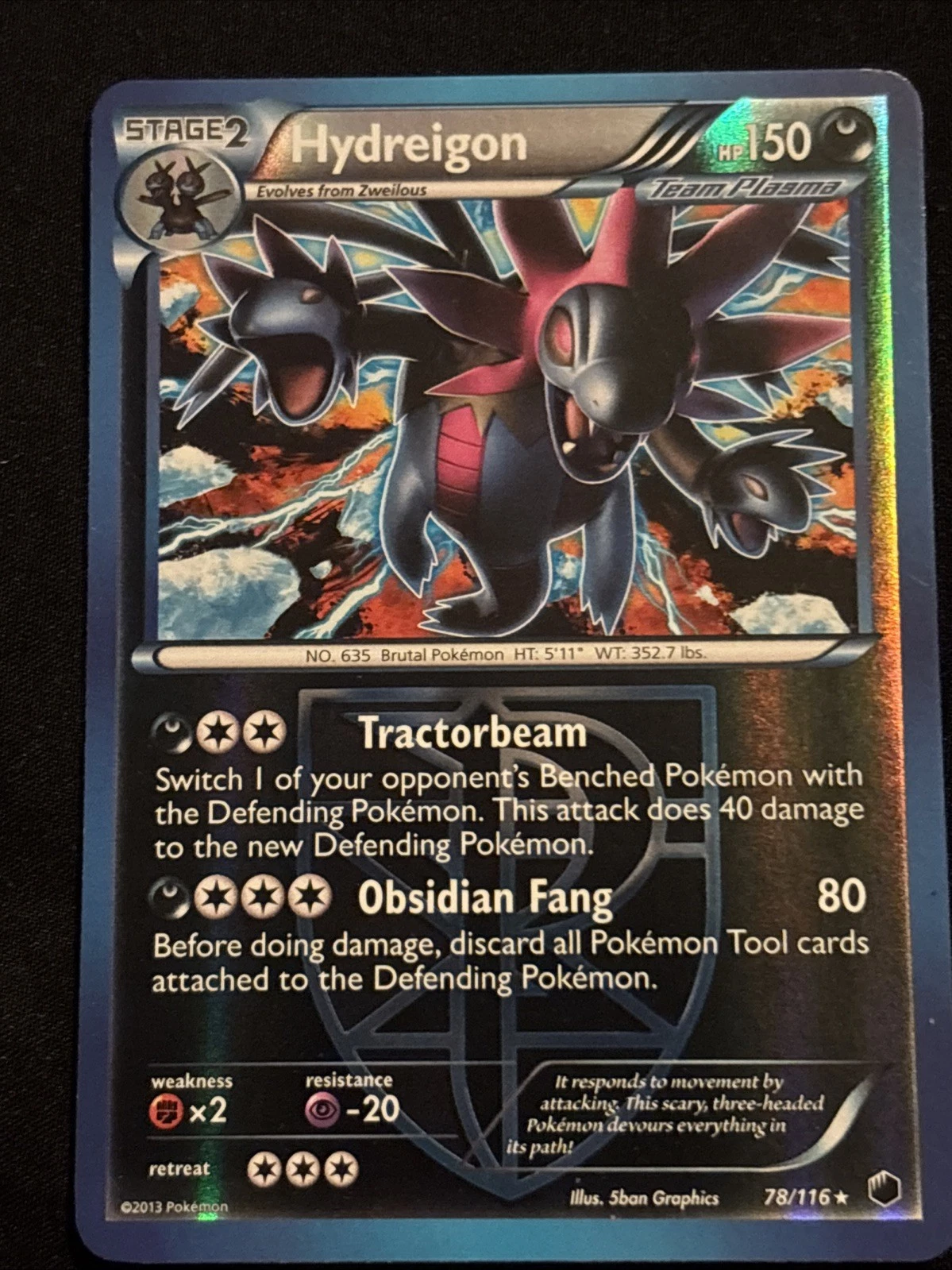 Hydreigon (Team Plasma) 78/116 Plasma Freeze Reverse Holo