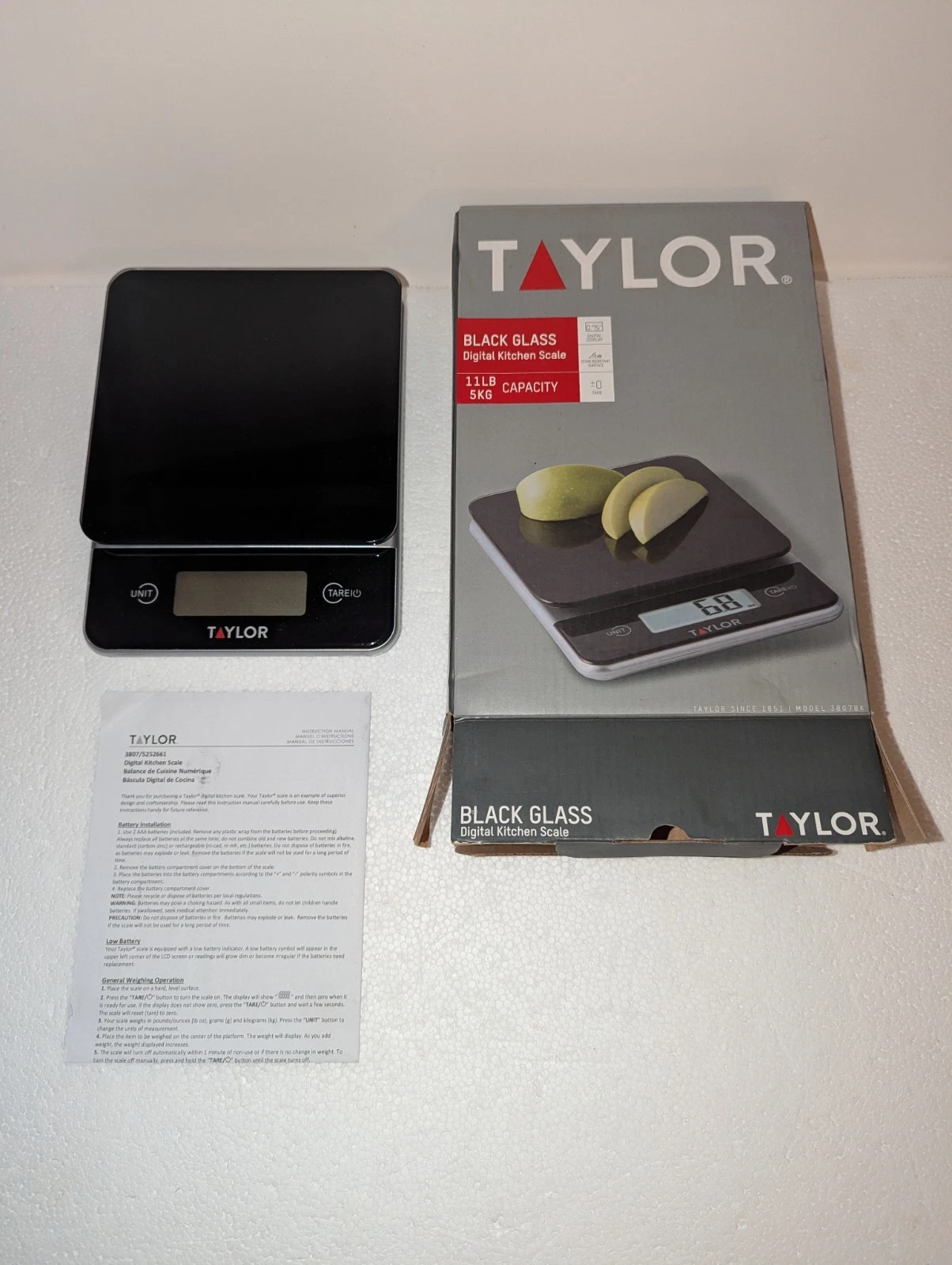 Taylor Black Glass Top 11 lb Digital Kitchen Food Scale
Opens in a new window or tab