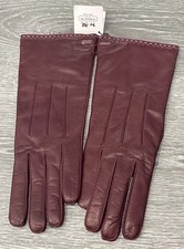 NWT Coach Leather Purple Basic Glove Bordeaux 100 Cashmere Lining Women s 7 1/2