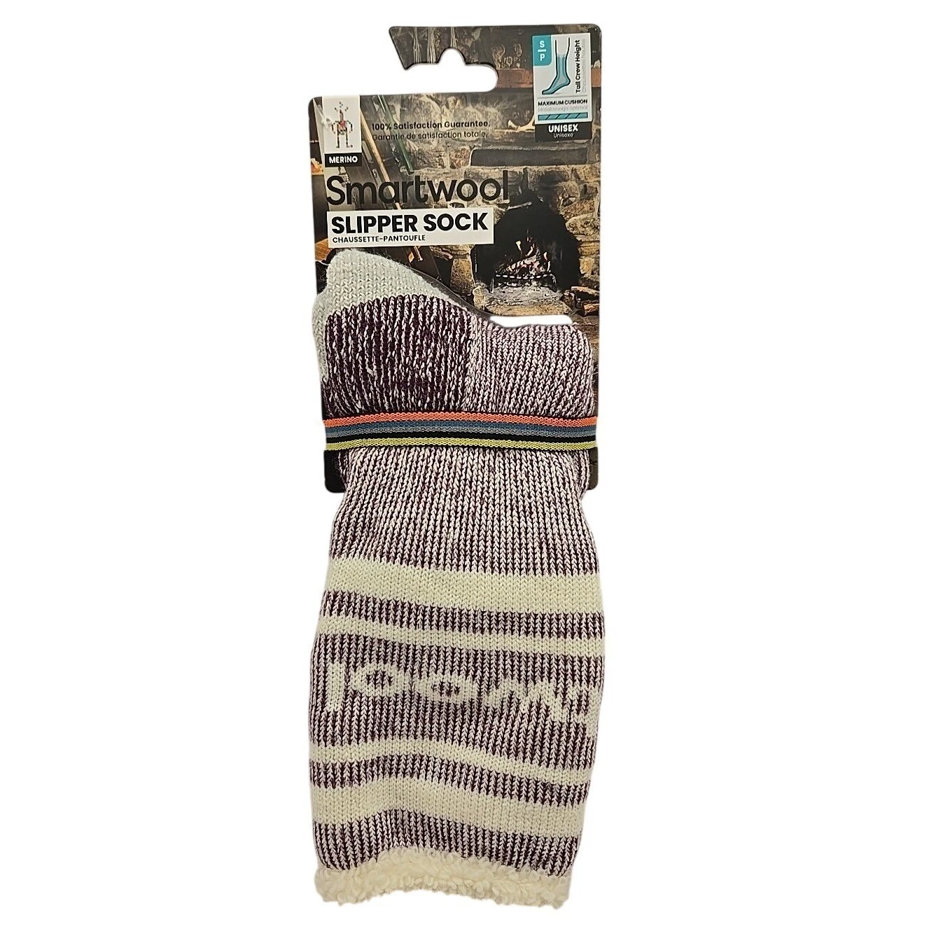 SmartWool Maximum Cushion Tall Crew Unisex Slipper Socks SMALL NWT with Grips