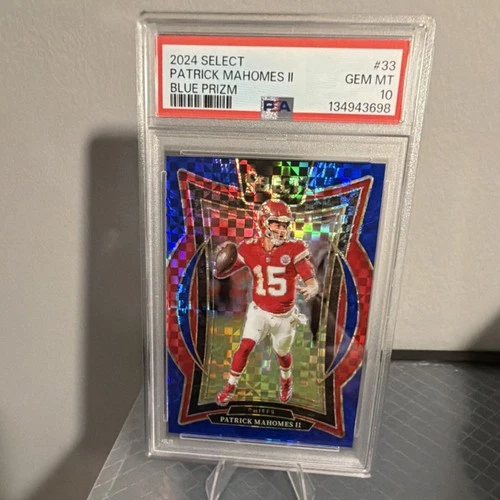 2024 Panini Select Patrick Mahomes II Blue Prizm /249 PSA 10 Chiefs #33