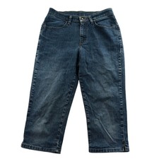 Lee Riders Womens Capri Jeans Size 8M Blue Denim Cropped Relaxed Fit Casual