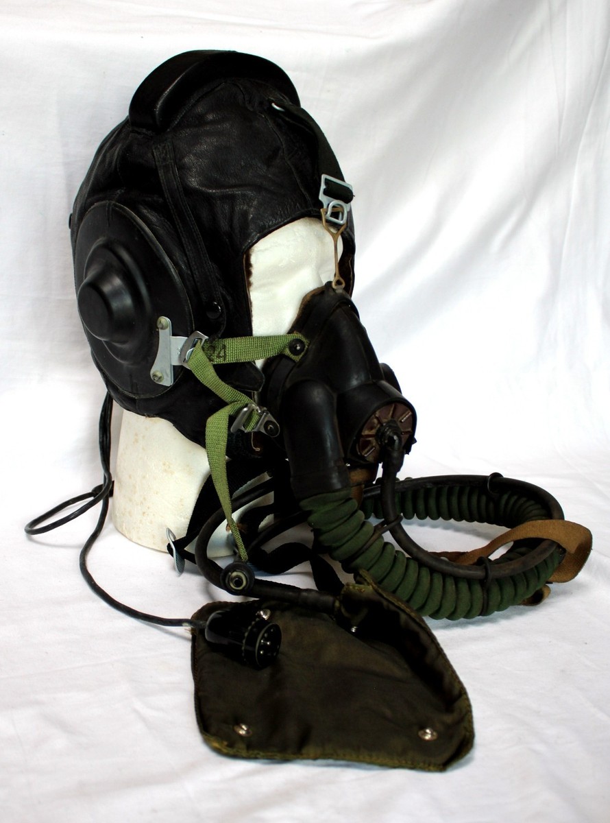 USSR Original Vintage Soviet MIG Pilot Winter Helmet and KM-32