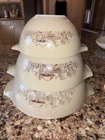 Set of 3 Vtg Pyrex Forest Fancies Mushrooms Cinderella Nesting Bowl 441, 442 443