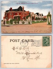 1907 Hortense Place St. Louis Missouri Postcard Erker Bros Gilded Age Mansions