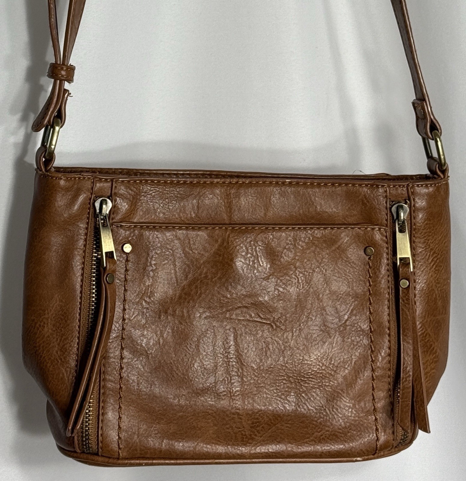 Altar’d State Women’s Brown Vegan Leather Crossbody Bucket Bag