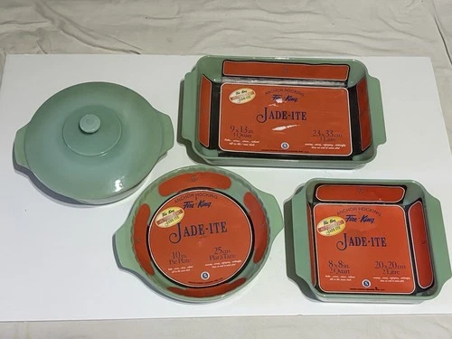 4pc FIRE KING Jadeite Baking Casserole Dishes Made In Brazil