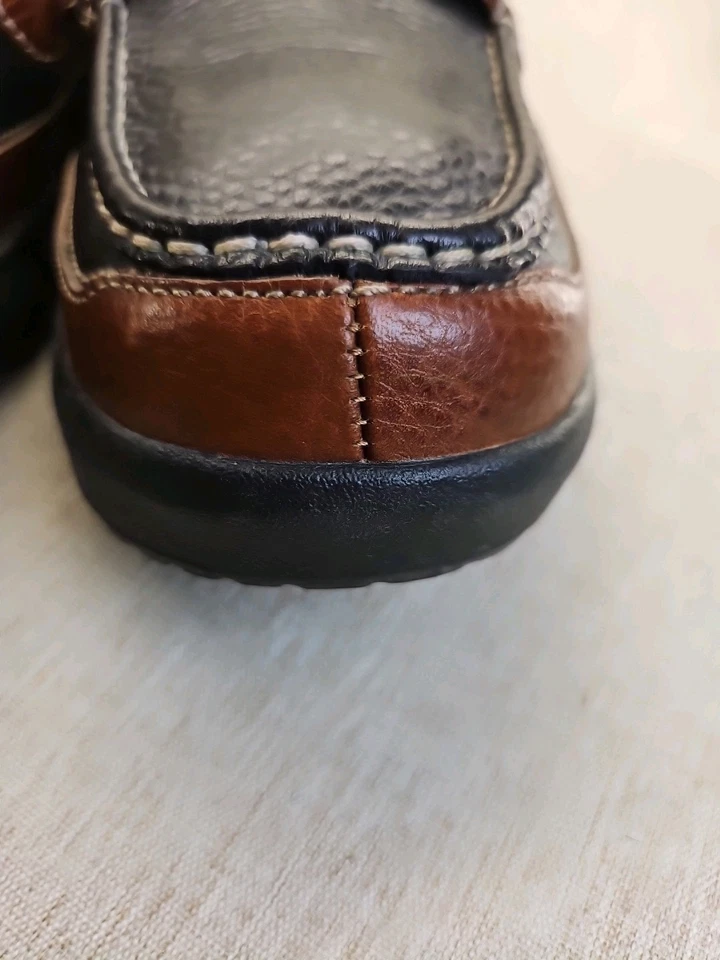 Dr. Mocasines cómodos de cuero de dos tonos muy poco usados duros 2 encontrar cualquier desgaste talla 12W Foto 2 de 4