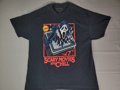 Ghost Face Scary Movies And Chill Unisex XL Graphic T Shirt Halloween Horror