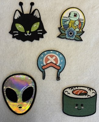 Variety Lot Of 5 Misc. Patches, Sew Iron On, New 2- Loungefly , Pokémon