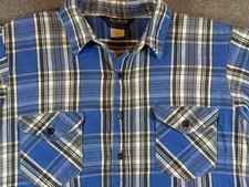 80's VTG Oshkosh Bgosh Flannel Shirt Large-Medium blue plaid Made in USA