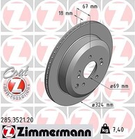 2X Zimmermann Bremsscheibe Hinterachse FüR Hyundai