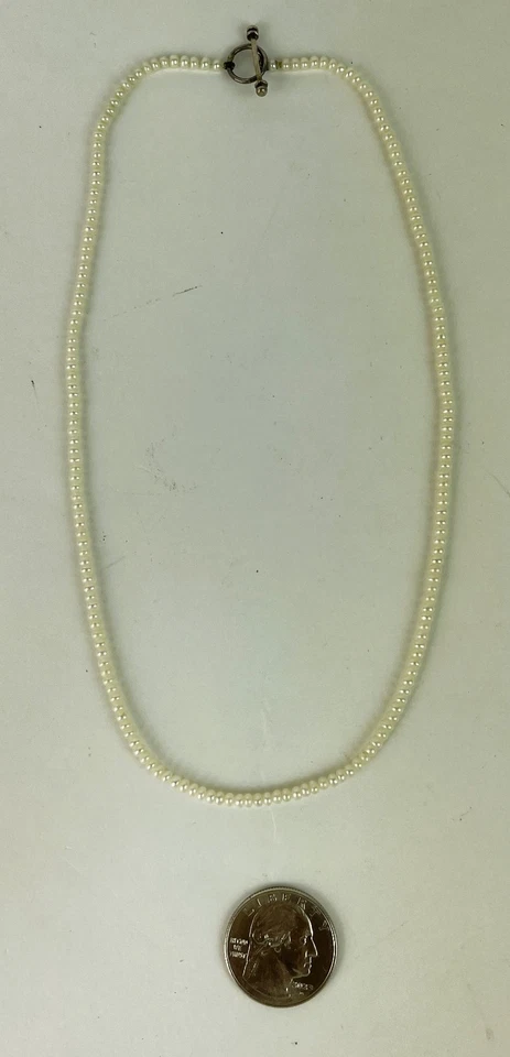 Collar de Perlas Donut de Agua Dulce Genuinas Años 50 Años 60 De Colección 16.5" De Largo, K19 Foto 3 de 4