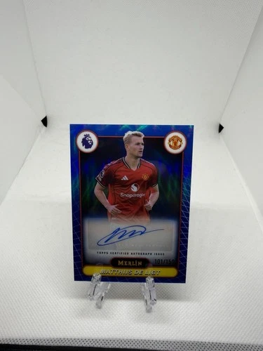 2026 Topps Merlin Blue Refractor Matthijs De Ligt Auto /150 Man United MV-DL